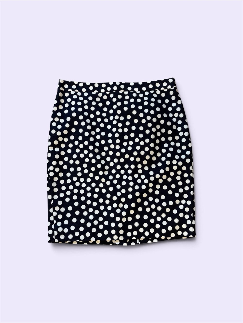 J. Crew Polka Dot Pencil Skirt - Navy Blue & White, size 8, cotton